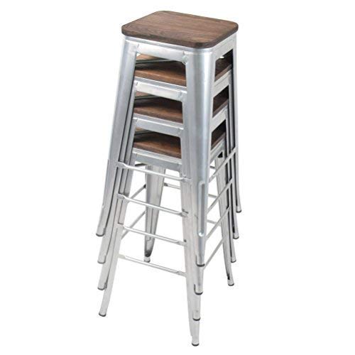 Amazon.com: Andeworld Bar Stools Set of 4 Stackable Metal Bar